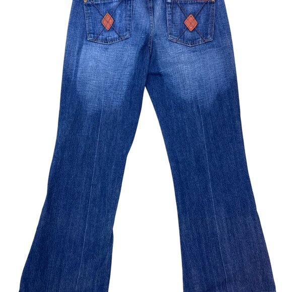 7 For All Mankind Dojo Women's Size 30 Flare Jeans Dark Wash Wide Leg 703795 - Picture 1 of 10